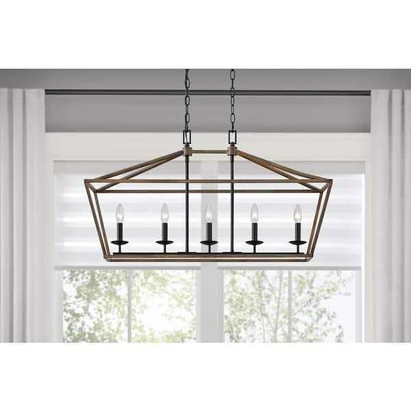 Home Decorators Collection Weyburn 5-Light Caged Island Chandelier - Image 2