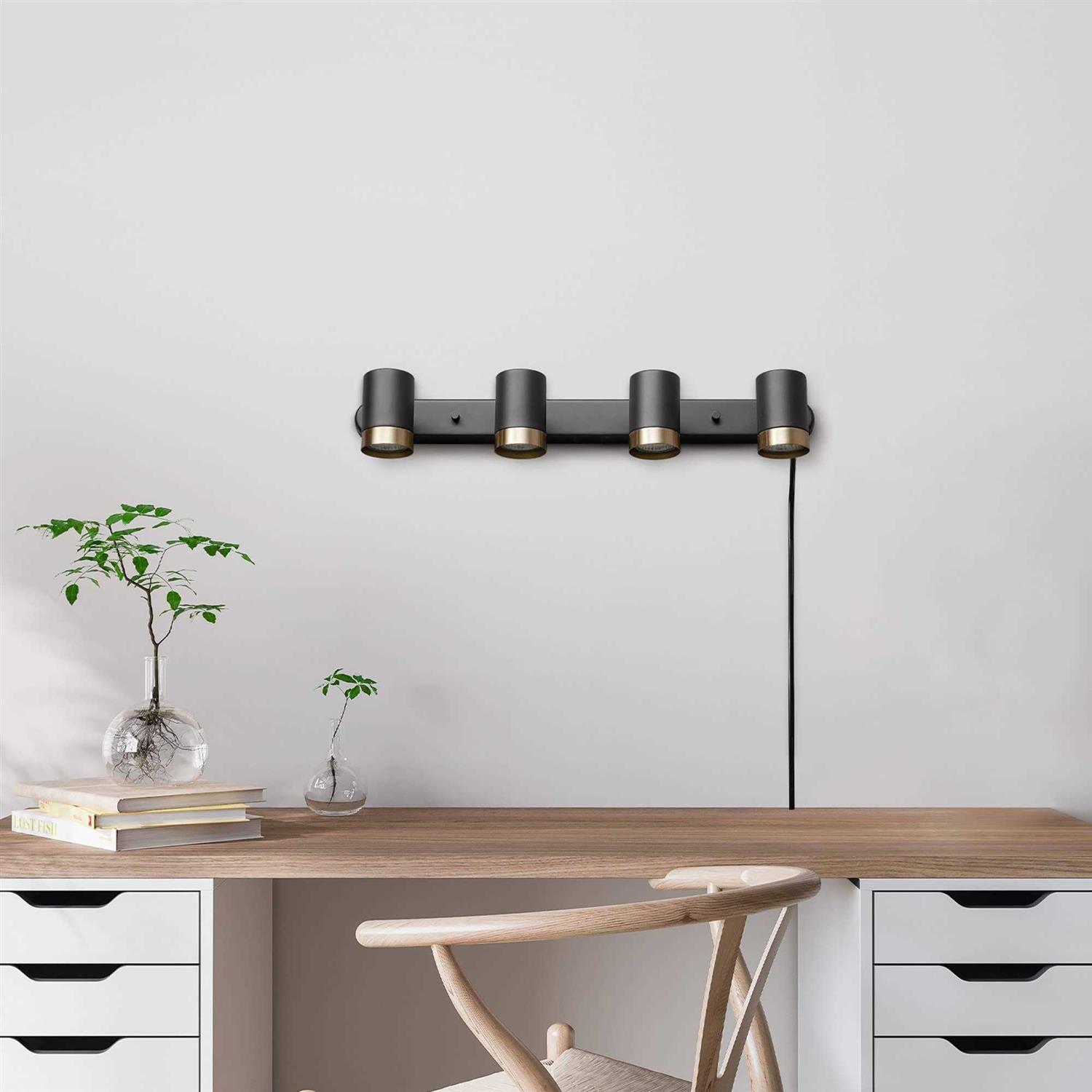 Globe Electric 4-Light Matte Black Plug-In Track Lighting - Image 4