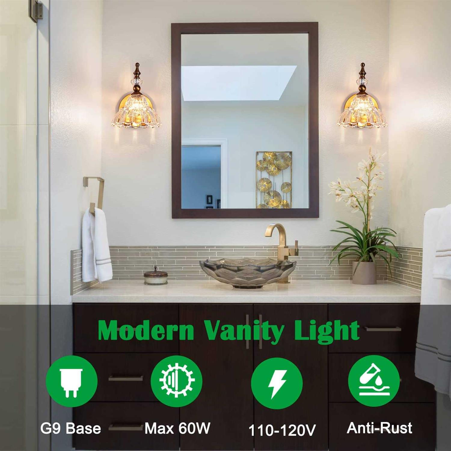HDDFL Bathroom Light Fixture Over Mirror Vanity Lighting Fixtures Modern Wall Sconces Wall Lights for Bedroom Bathroom Hallway Living Room Decor - Image 5