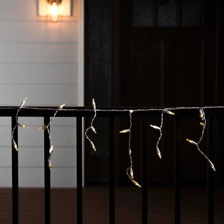 GE Warm White StayBright 100 LED Icicle-Style Lights - Image 5