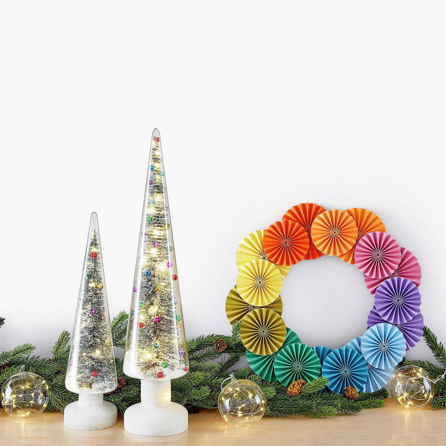 MoMA LED Snowy Wonderland Glass Lighted Tree - Image 3