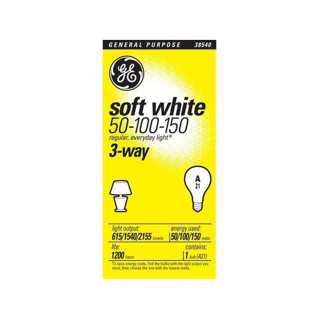 GE 3-Way - Incandescent light bulb - shape: A21 - E26 - 50 W - soft white light - 2800 K - Image 2