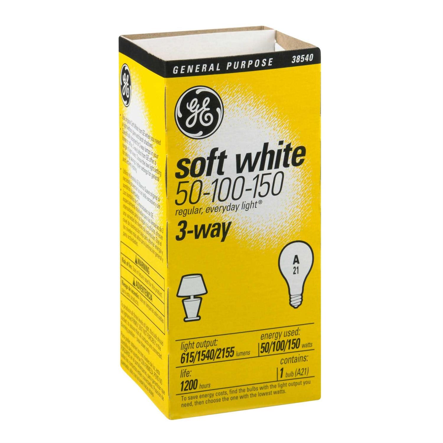 GE 3-Way - Incandescent light bulb - shape: A21 - E26 - 50 W - soft white light - 2800 K - Image 5