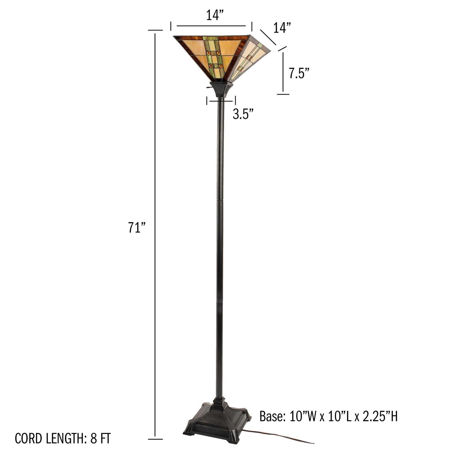 Lavish Home Tiffany Style Floor Lamp - Image 5