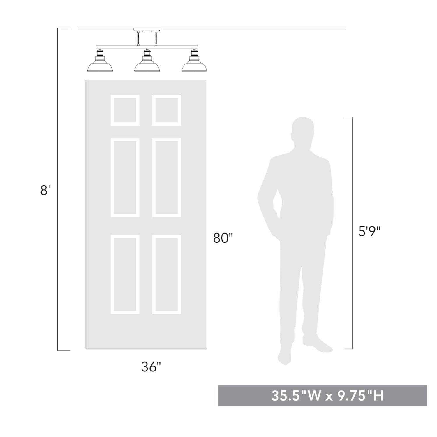 Golden Lighting Carver 3 Light Semi-Flush 0305-3SF - Image 4