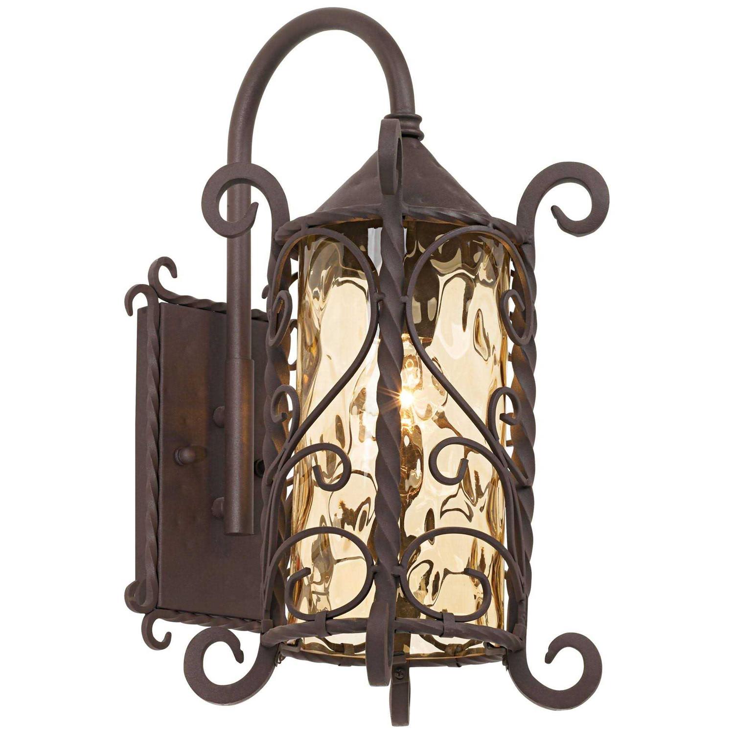 John Timberland Casa Seville 34cm High Iron Scroll Outdoor Wall Light - Image 2