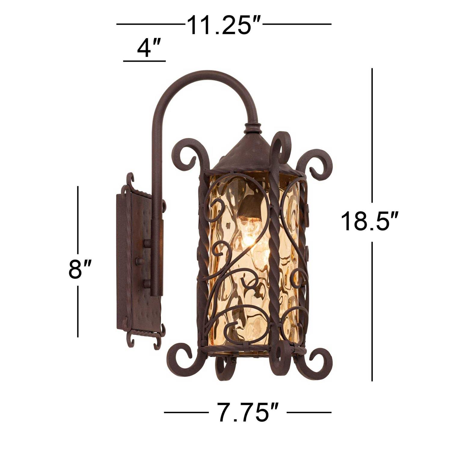John Timberland Casa Seville 34cm High Iron Scroll Outdoor Wall Light - Image 4
