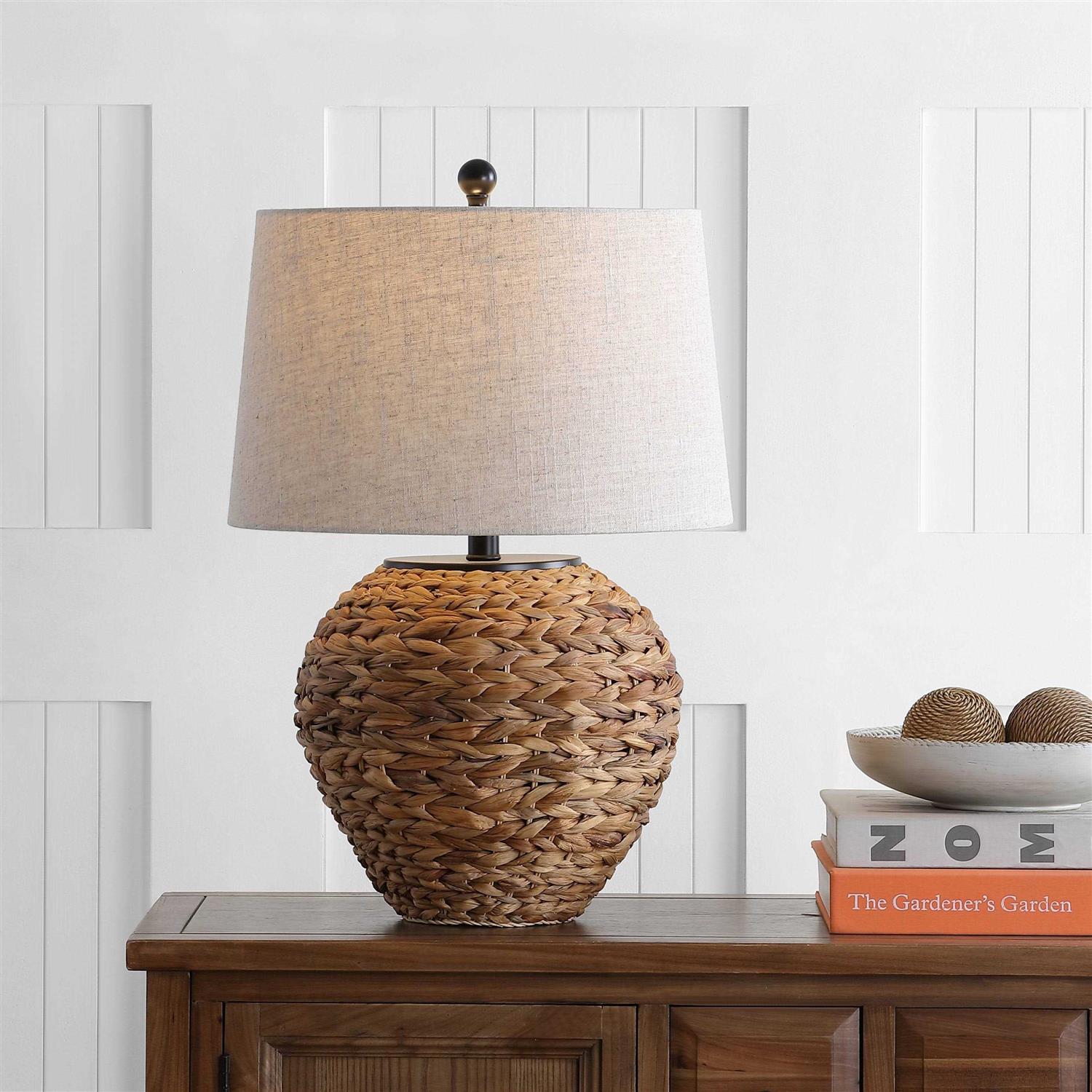 JONATHAN Y Alaro Banana Leaf Basket LED Table Lamp - Image 3