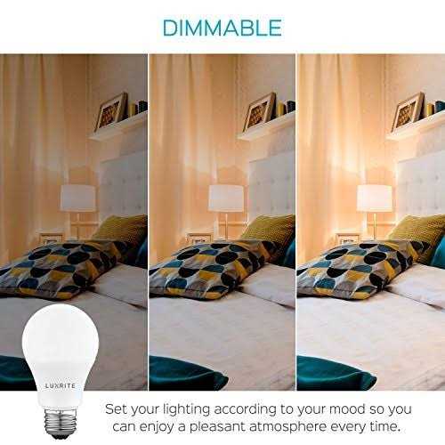 Luxrite A19 LED Light Bulb 60W Equivalent White Dimmable - Image 5