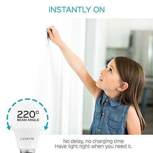 Luxrite A19 LED Light Bulb 60W Equivalent White Dimmable - Image 3