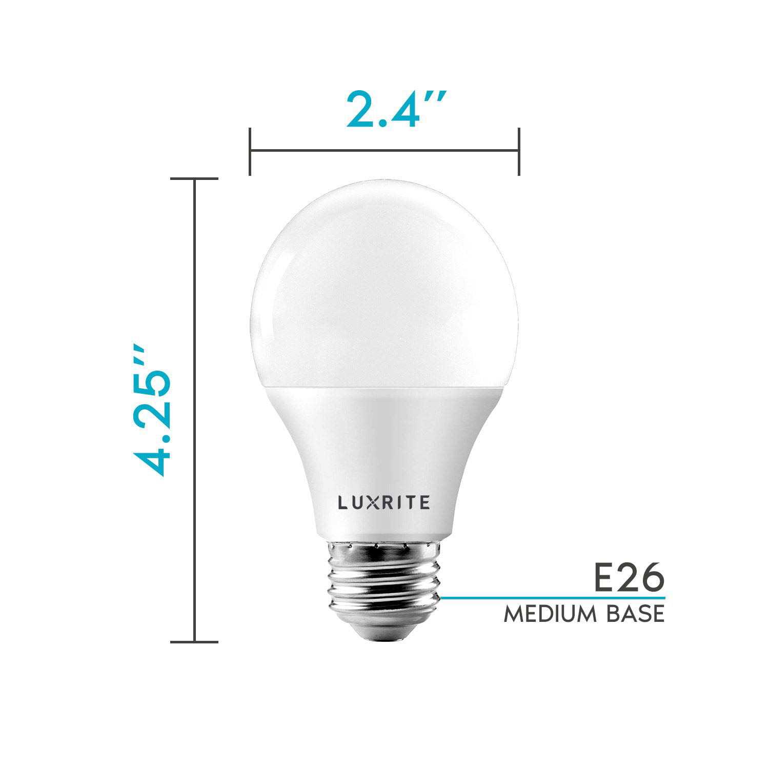 Luxrite A19 LED Light Bulb 60W Equivalent White Dimmable - Image 5