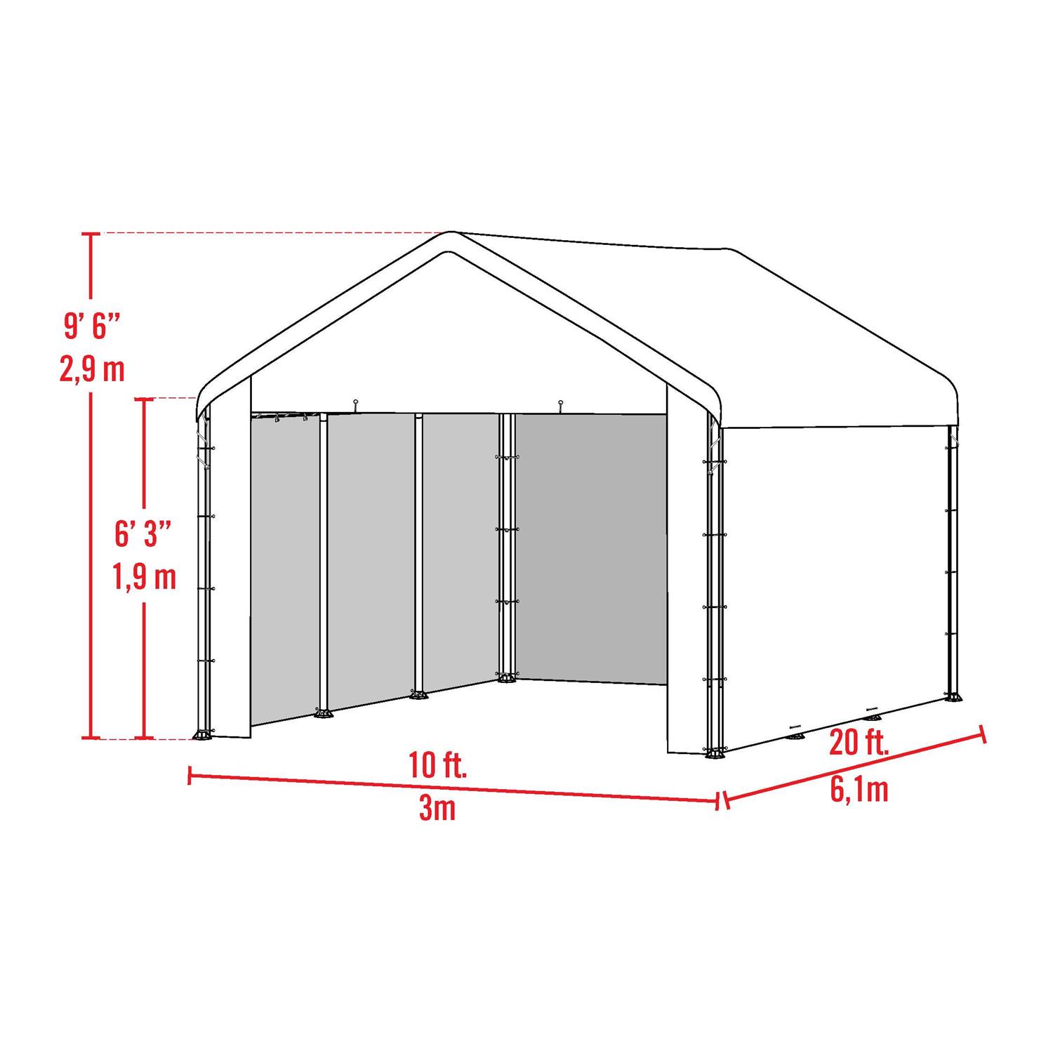 ShelterLogic White Canopy Enclosure Kit - Image 5