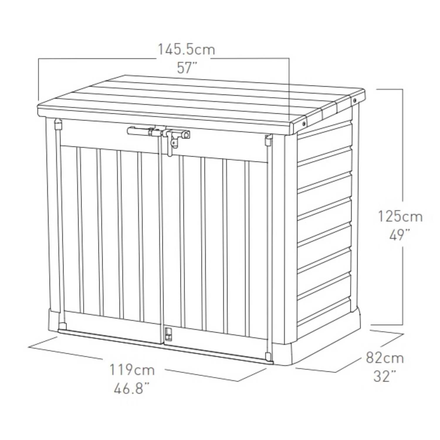 Keter Store-It-Out Prime Outdoor Resin Horizontal Storage Shed - Image 3