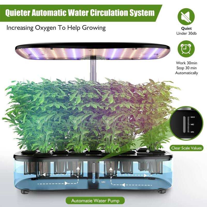 Kichgarden Large Tank Hydroponics Growing System 12 Pods Herb Garden Kit Indoor with Grow Lights - Image 3