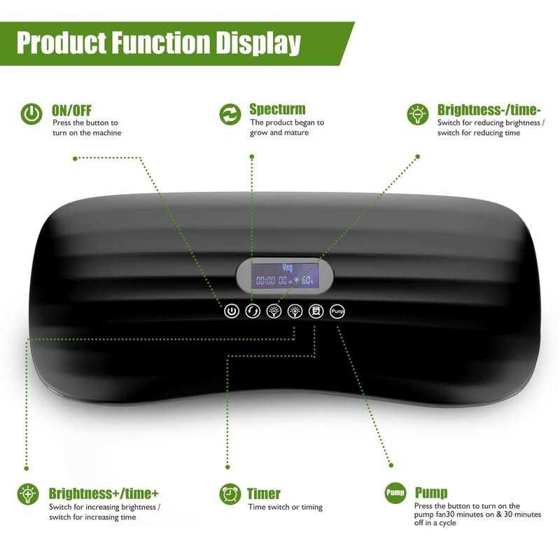 Kichgarden Large Tank Hydroponics Growing System 12 Pods Herb Garden Kit Indoor with Grow Lights - Image 4