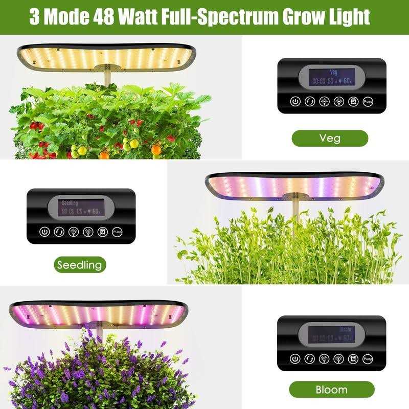 Kichgarden Large Tank Hydroponics Growing System 12 Pods Herb Garden Kit Indoor with Grow Lights - Image 5