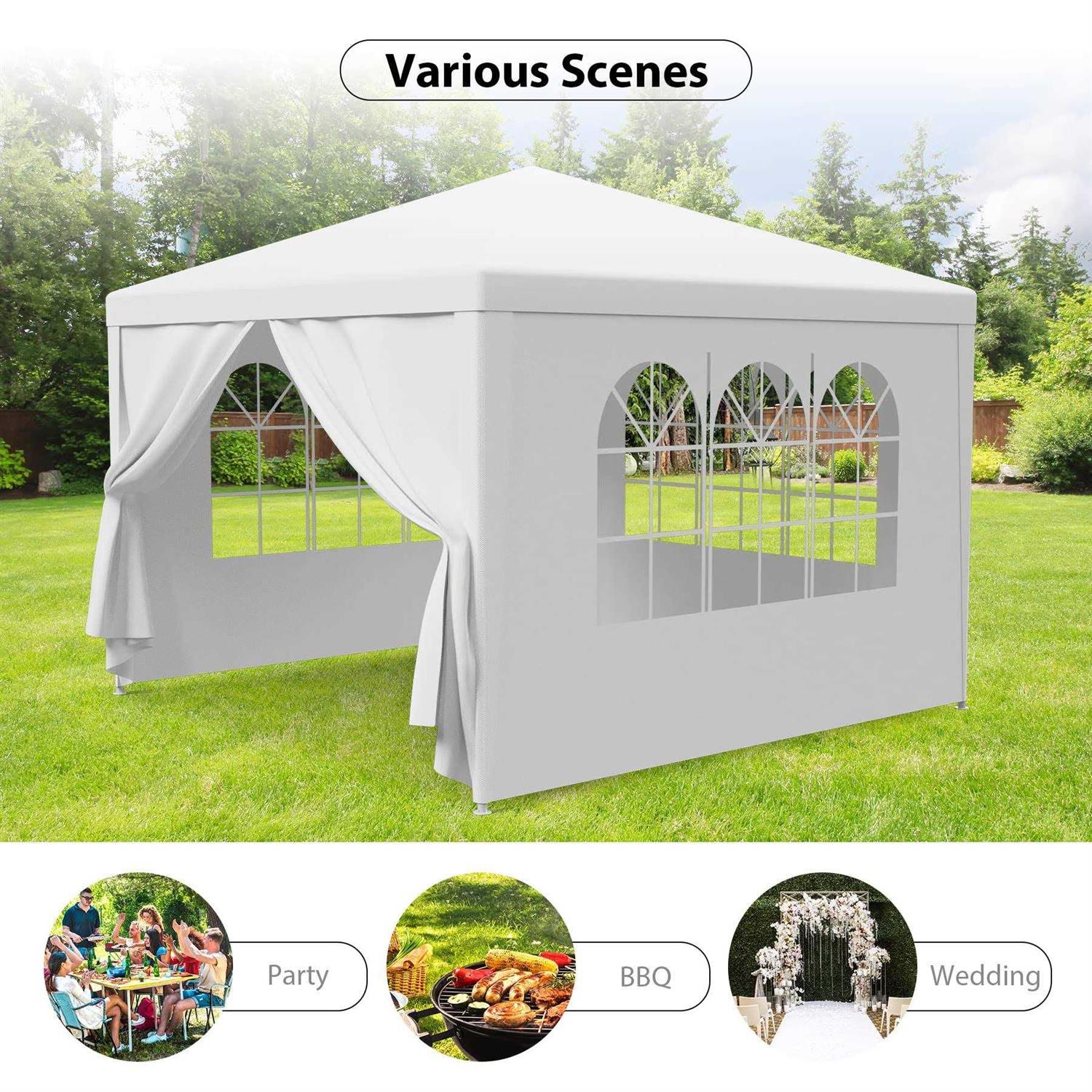 LEMY 10 X Outdoor Wedding Party Tent Camping Shelter Gazebo Canopy with Removable Sidewalls Easy Set Gazebo BBQ Pavilion Canopy Cater Events - Image 3