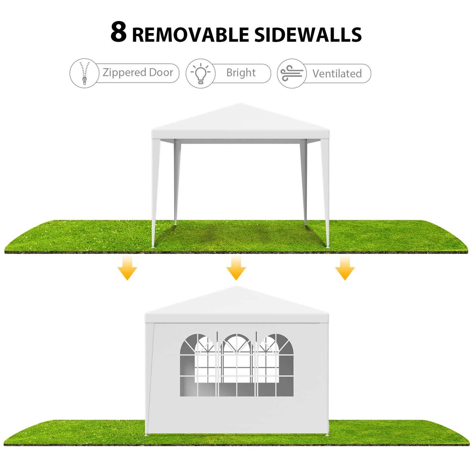 LEMY 10 X Outdoor Wedding Party Tent Camping Shelter Gazebo Canopy with Removable Sidewalls Easy Set Gazebo BBQ Pavilion Canopy Cater Events - Image 4