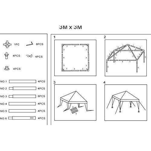 LEMY 10 X Outdoor Wedding Party Tent Camping Shelter Gazebo Canopy with Removable Sidewalls Easy Set Gazebo BBQ Pavilion Canopy Cater Events - Image 5