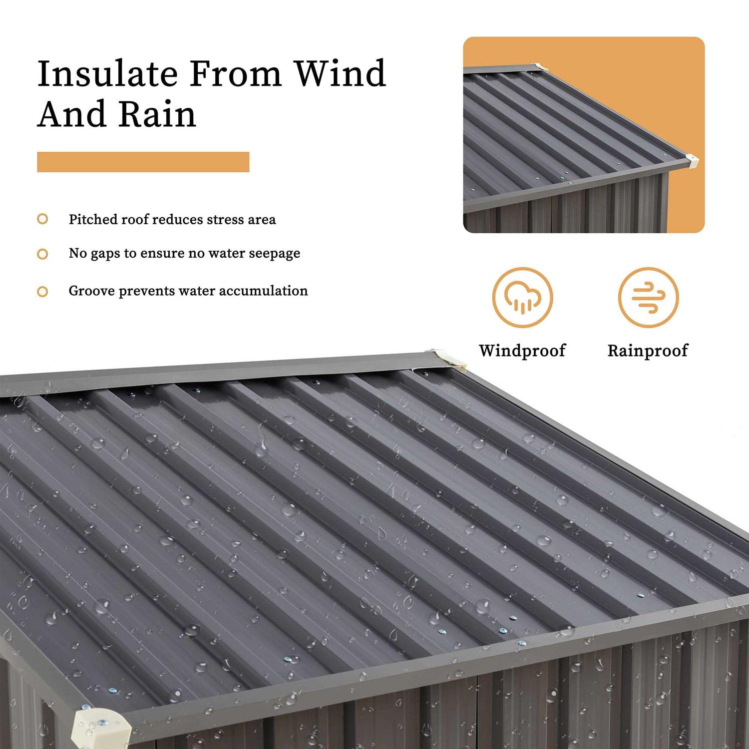 Sobaniilo Outdoor Storage Shed Clearance with Lockable Door Metal Garden Shed Steel Anti-Corrosion Storage House Waterproof Tool Shed - Image 3