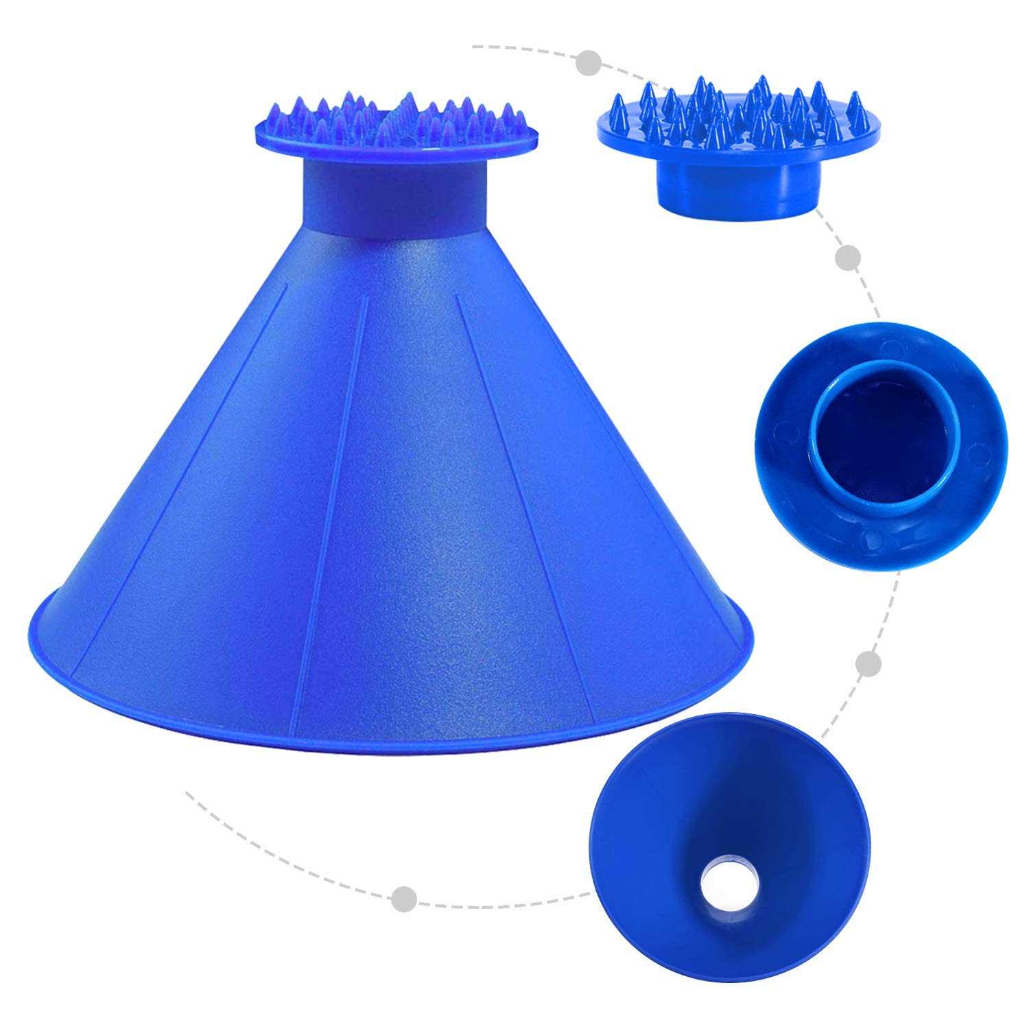 Magical Ice Scrapers for Car Windshield 2 Pack Cone Magic Car Ice Scraper with Funnel - Image 3