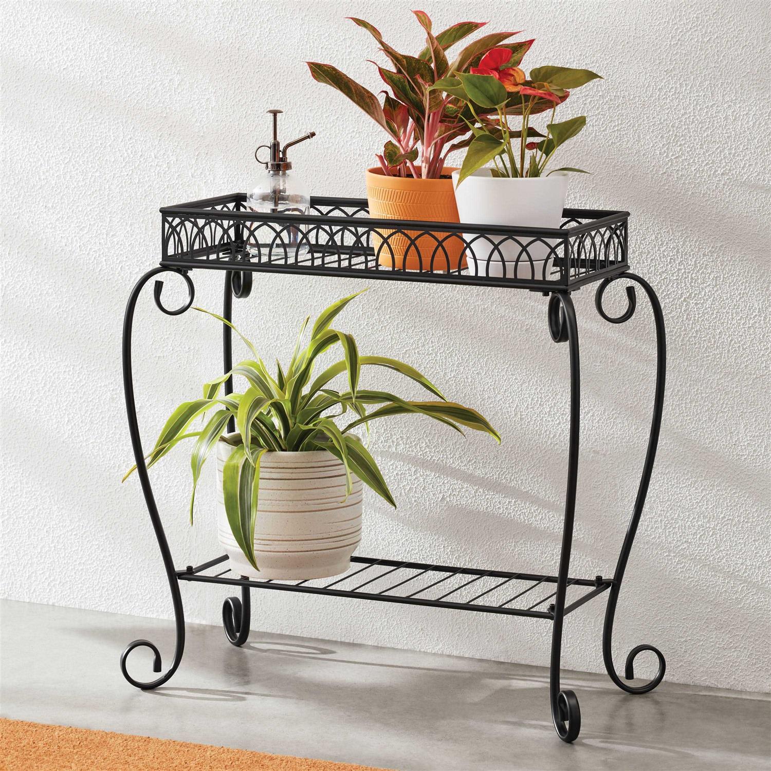 Mainstays Metal 2-Tier Shelves Plant Stand