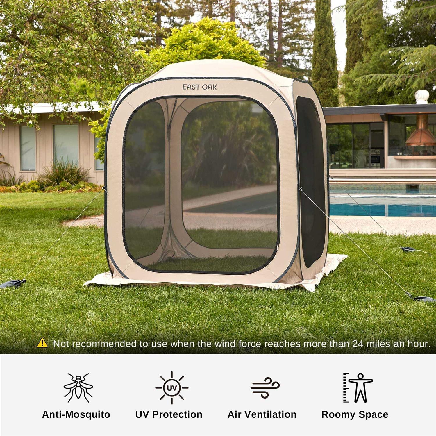 EAST OAK Screen House Tent Pop-Up Portable Screen Room Canopy Instant Screen Tent - Image 4