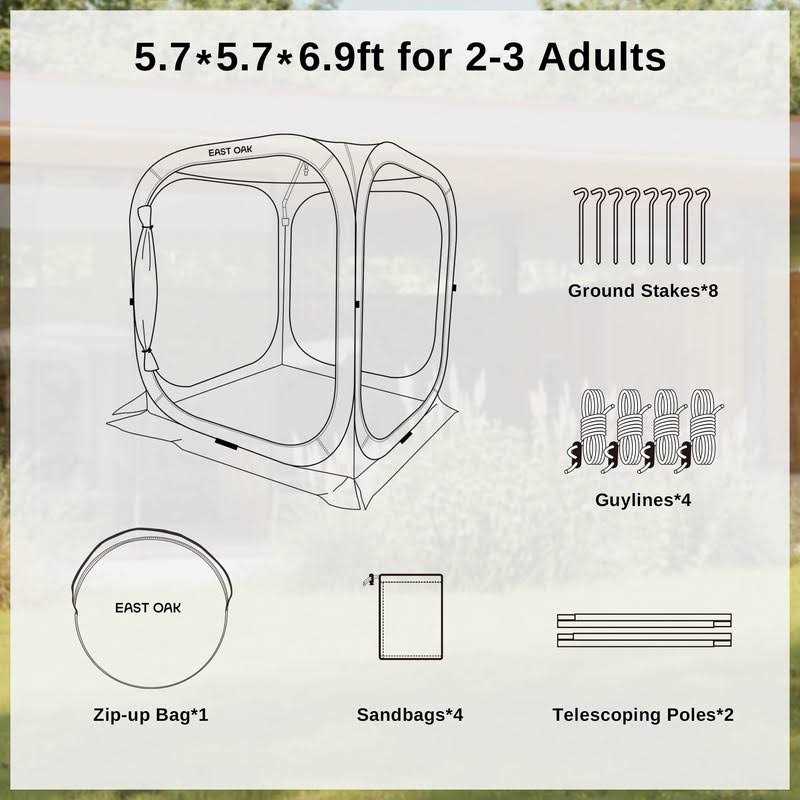 EAST OAK Screen House Tent Pop-Up Portable Screen Room Canopy Instant Screen Tent - Image 5