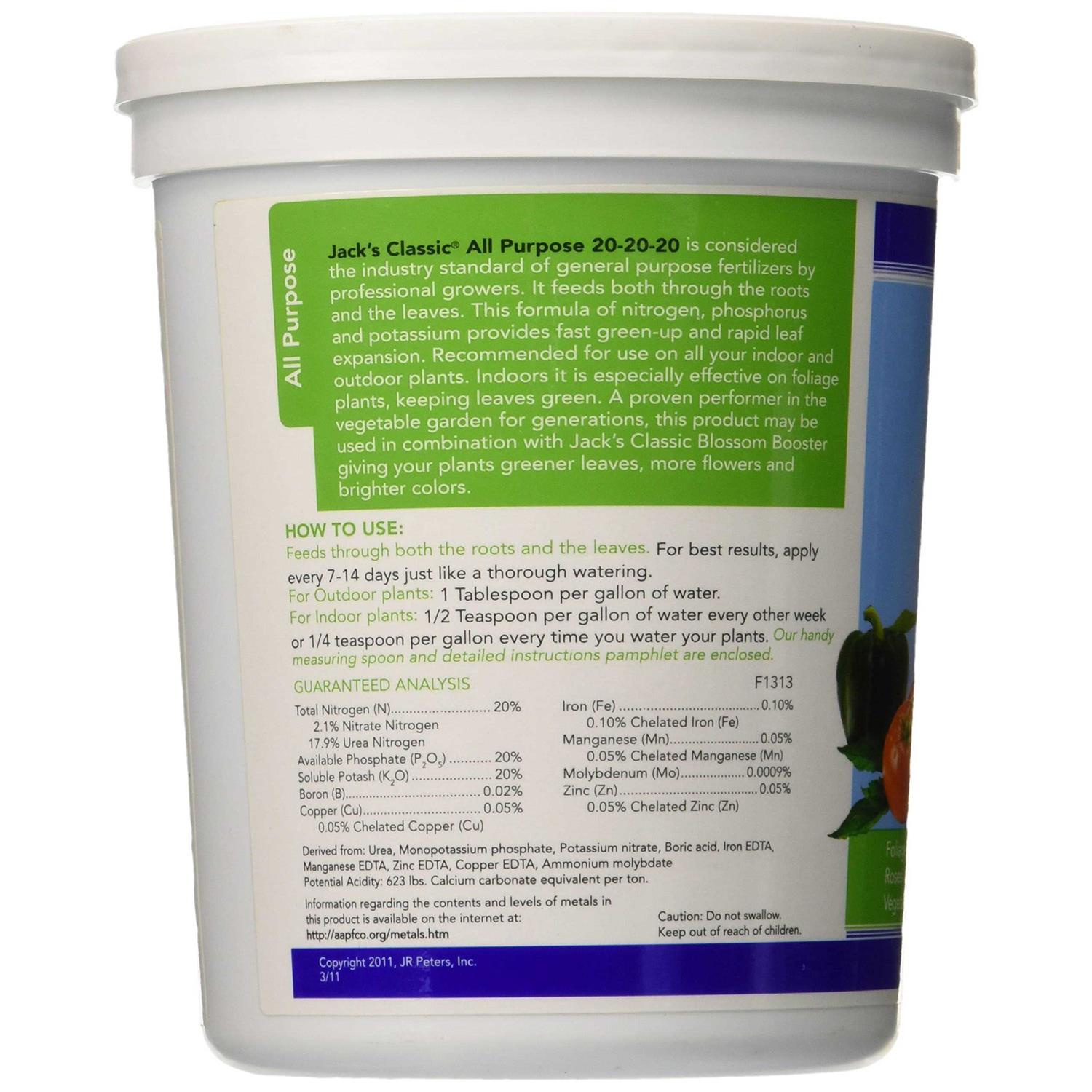 Jack's Classic All Purpose 20-20-20 Fertilizer - Image 2