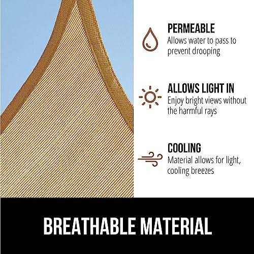 Gorilla Grip Heavy Duty Sun Shade UV Fade Tear Rust Resistant Canopy - Image 2