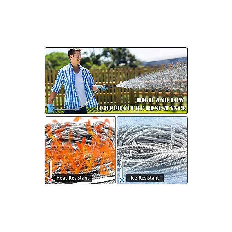 Metal Garden Hose 100ft with Super Tough and Soft Water Hose - Image 2