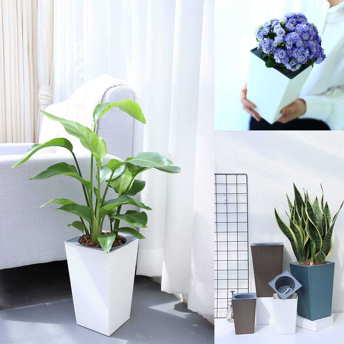 Self Watering Planters Tall Planter for Indoor Plants - Image 2