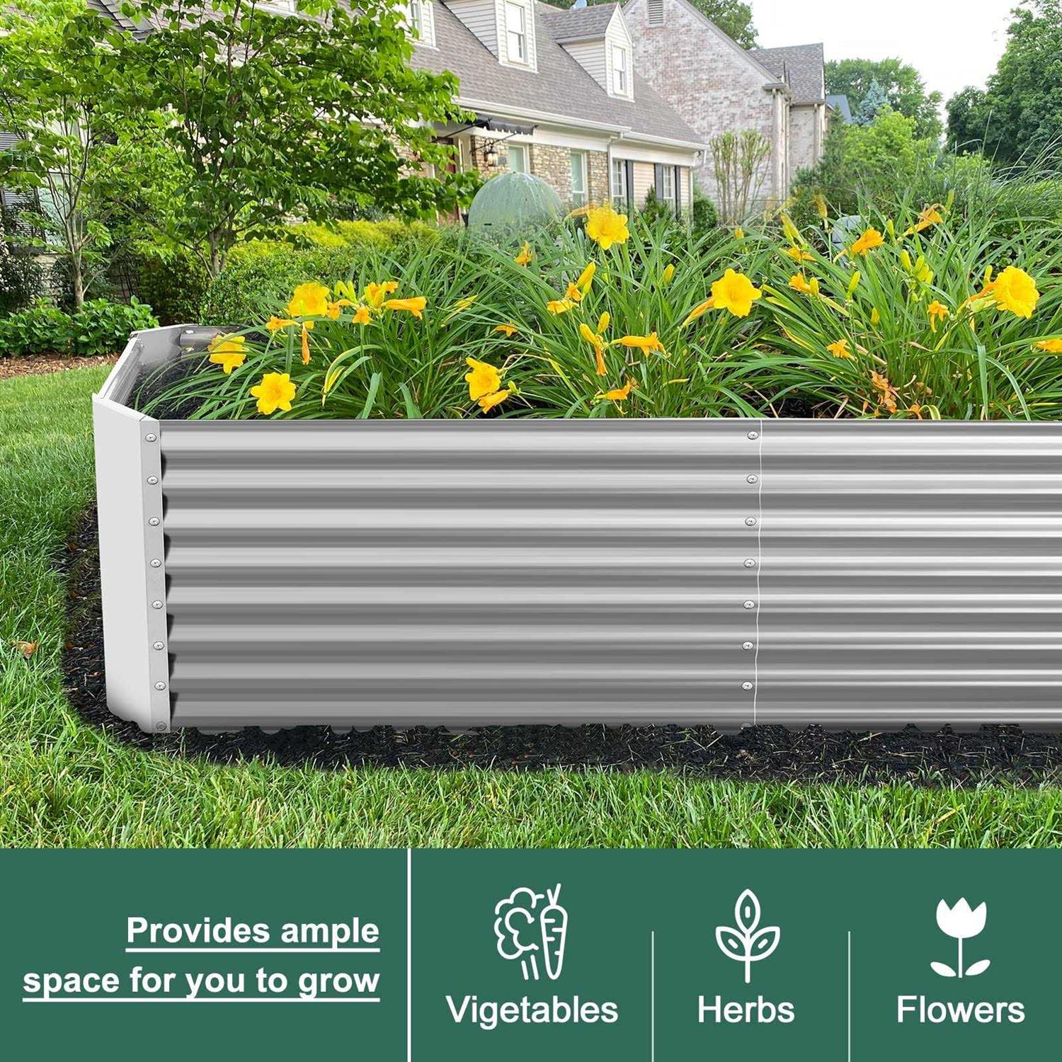 Land Guard 8×4×2 ft Galvanized Raised Garden Bed Kit for vegetables - Image 3