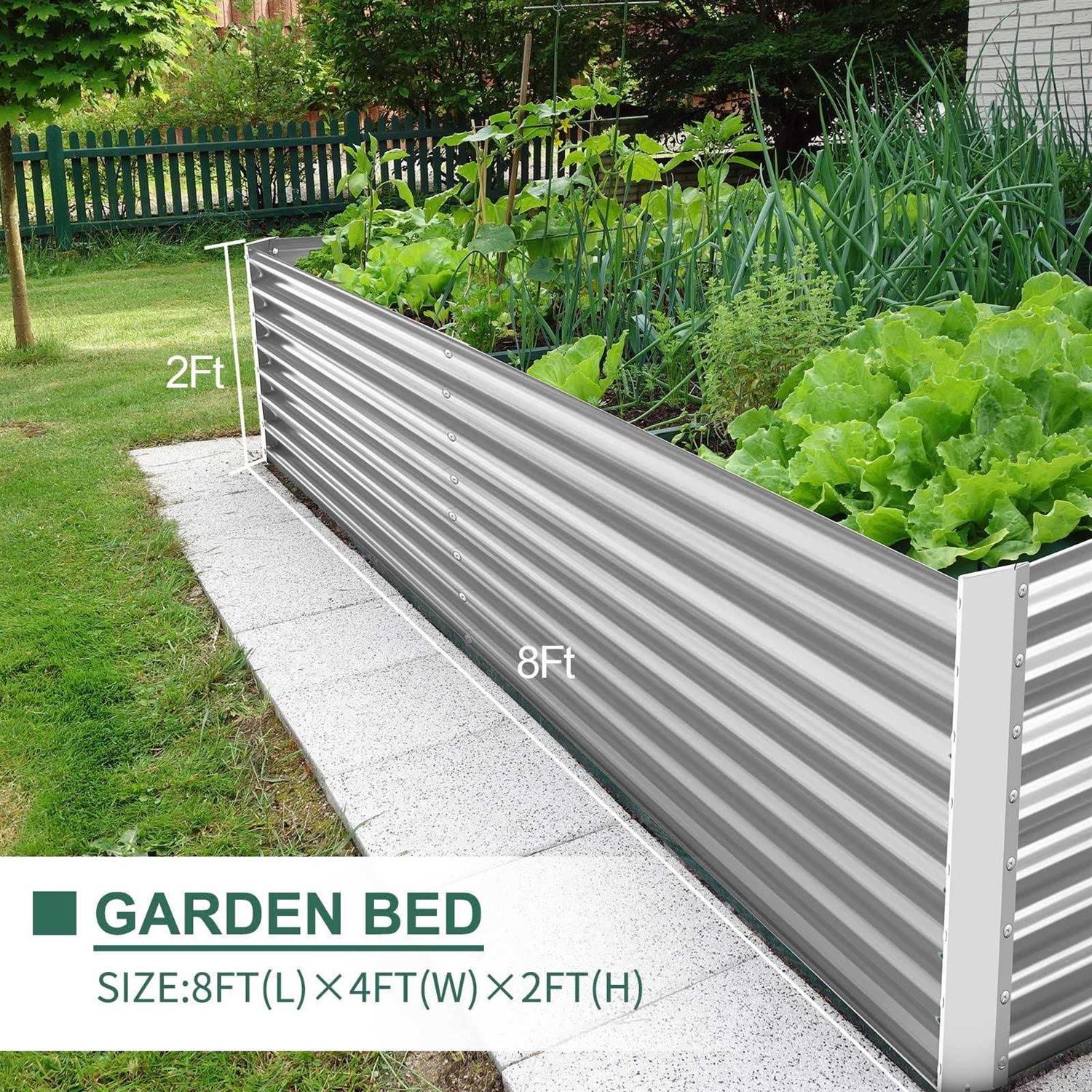 Land Guard 8×4×2 ft Galvanized Raised Garden Bed Kit for vegetables - Image 5
