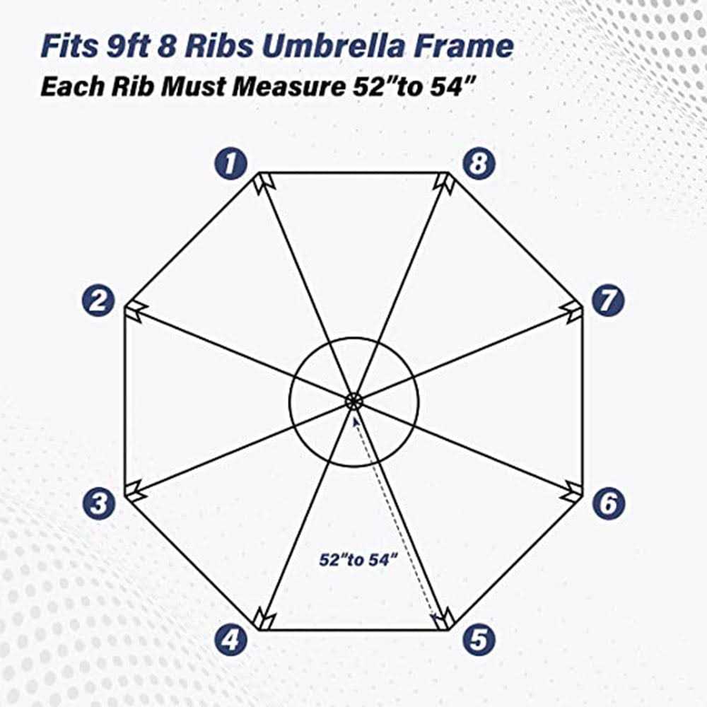 Simple Deluxe 9' Patio Outdoor Table Market Yard Umbrella Replacement Top Cover with 8 Ribs - Image 5