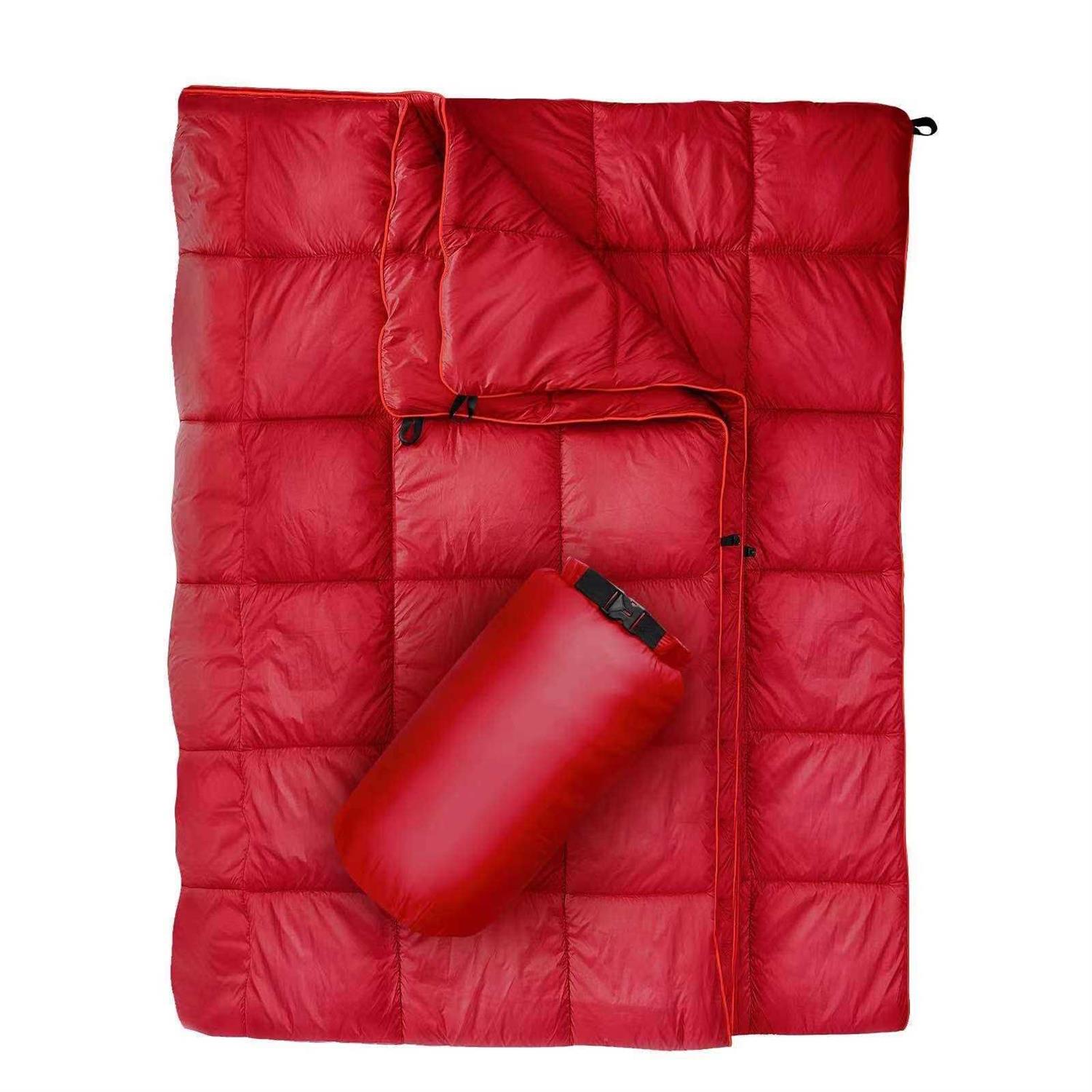 GLORSIGN Outdoor Puffy Camping Blanket Lightweight Down Alternative Puffy Printed Camping Large Ultra Warm Hammock Top Quilt Waterproof Blanket