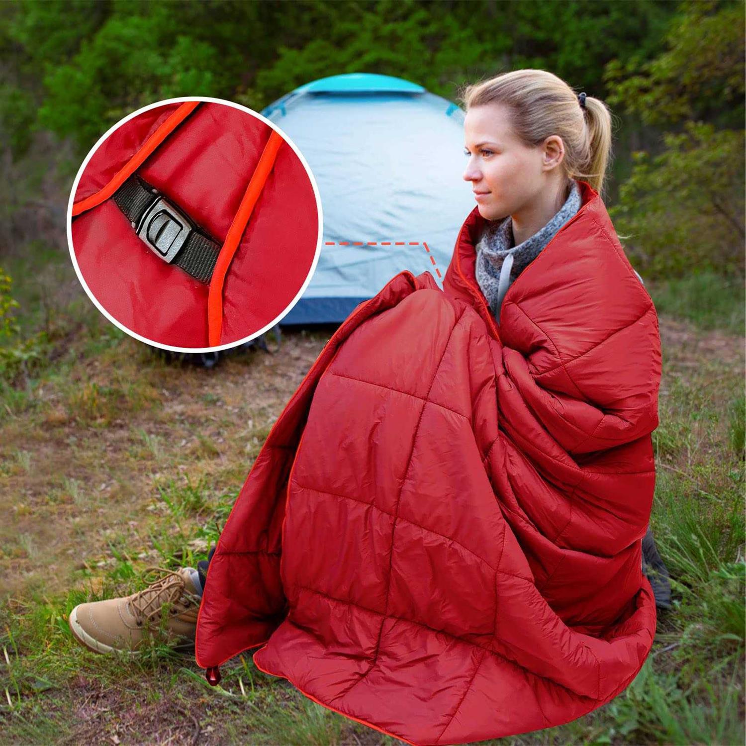 GLORSIGN Outdoor Puffy Camping Blanket Lightweight Down Alternative Puffy Printed Camping Large Ultra Warm Hammock Top Quilt Waterproof Blanket - Image 4