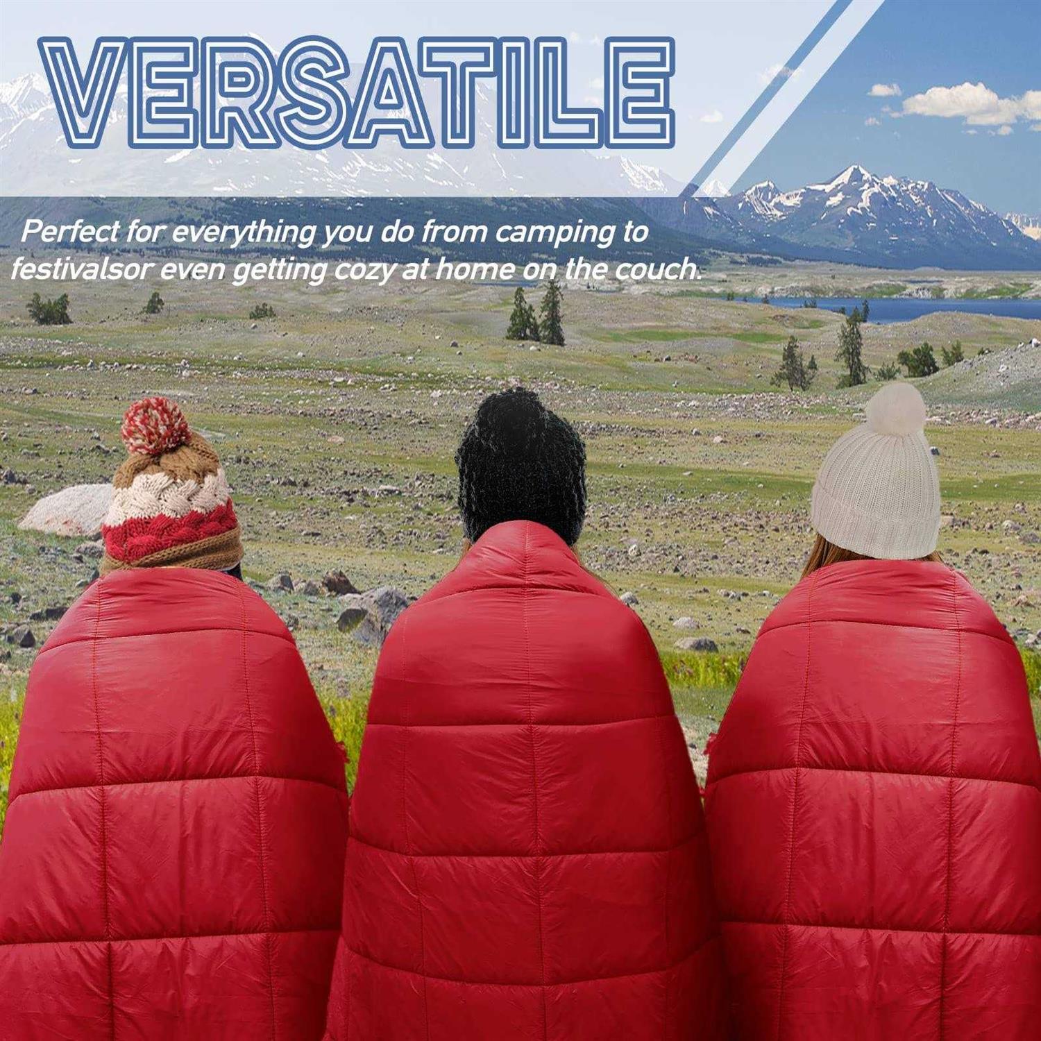 GLORSIGN Outdoor Puffy Camping Blanket Lightweight Down Alternative Puffy Printed Camping Large Ultra Warm Hammock Top Quilt Waterproof Blanket - Image 5