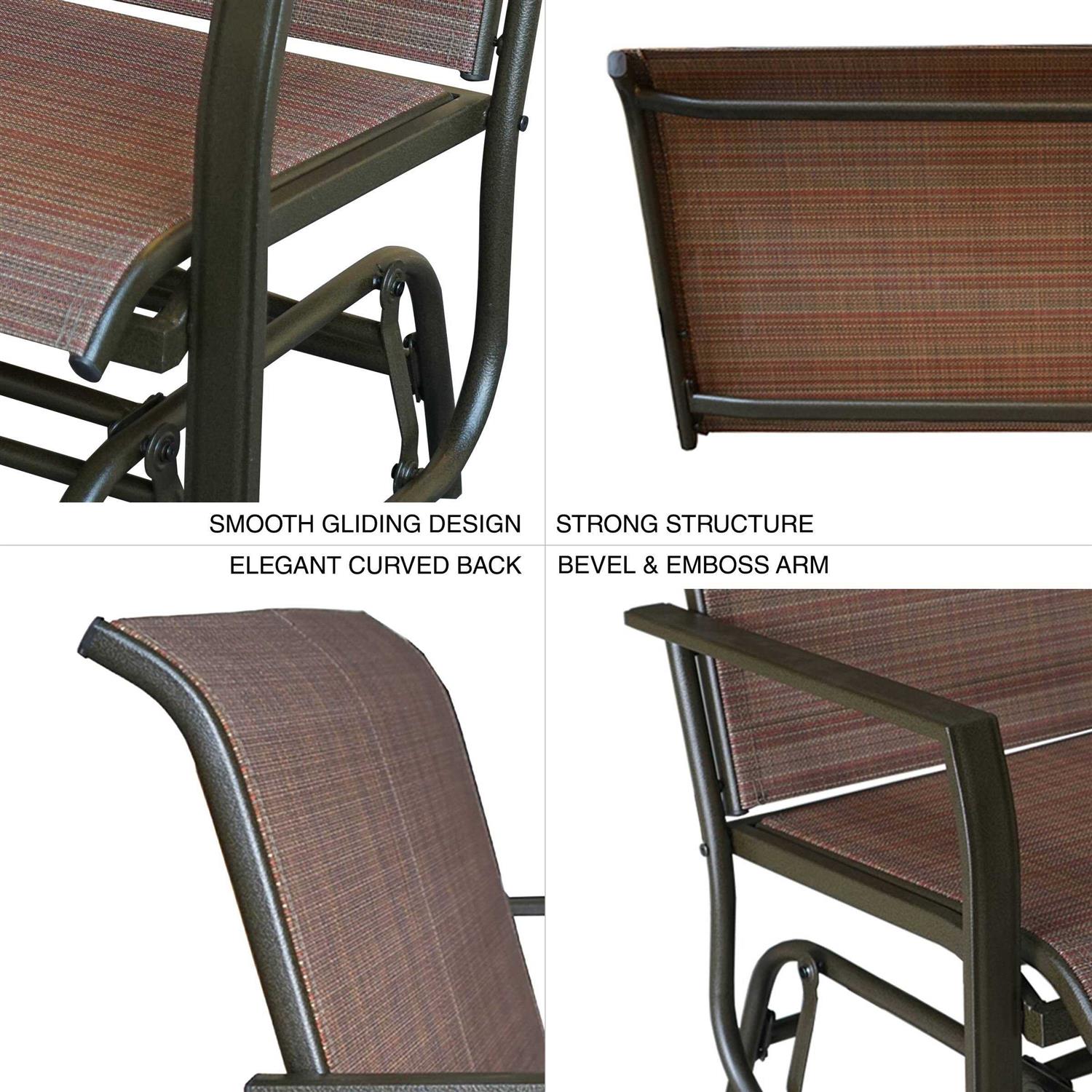 Kozyard Cozy Two Rocking Love Seats Glider Swing Bench/Rocker - Image 4