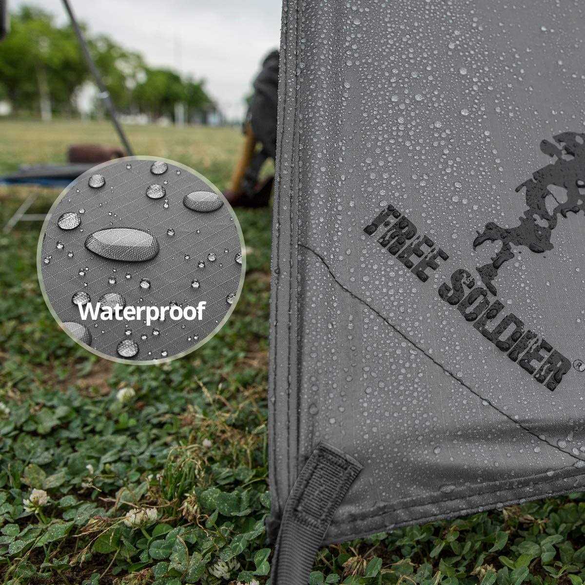 FREE SOLDIER Waterproof Portable Tarp Multifunctional Outdoor Camping Traveling Awning Backpacking Tarp Shelter Rain Tarp - Image 2