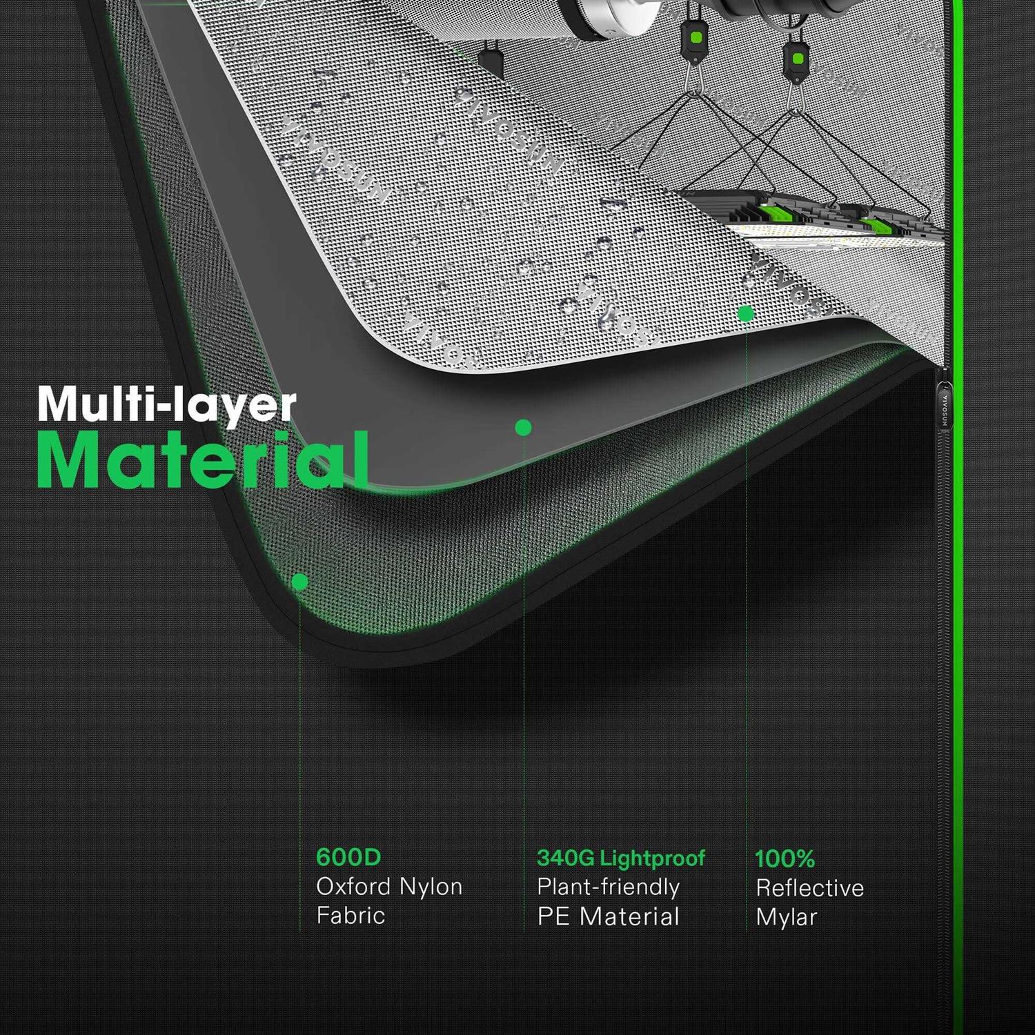 Grow Tent High Reflective Mylar with Observation Window and Floor Tray for Hydroponics Indoor Plant for VS4000/VSF4300 - Image 5