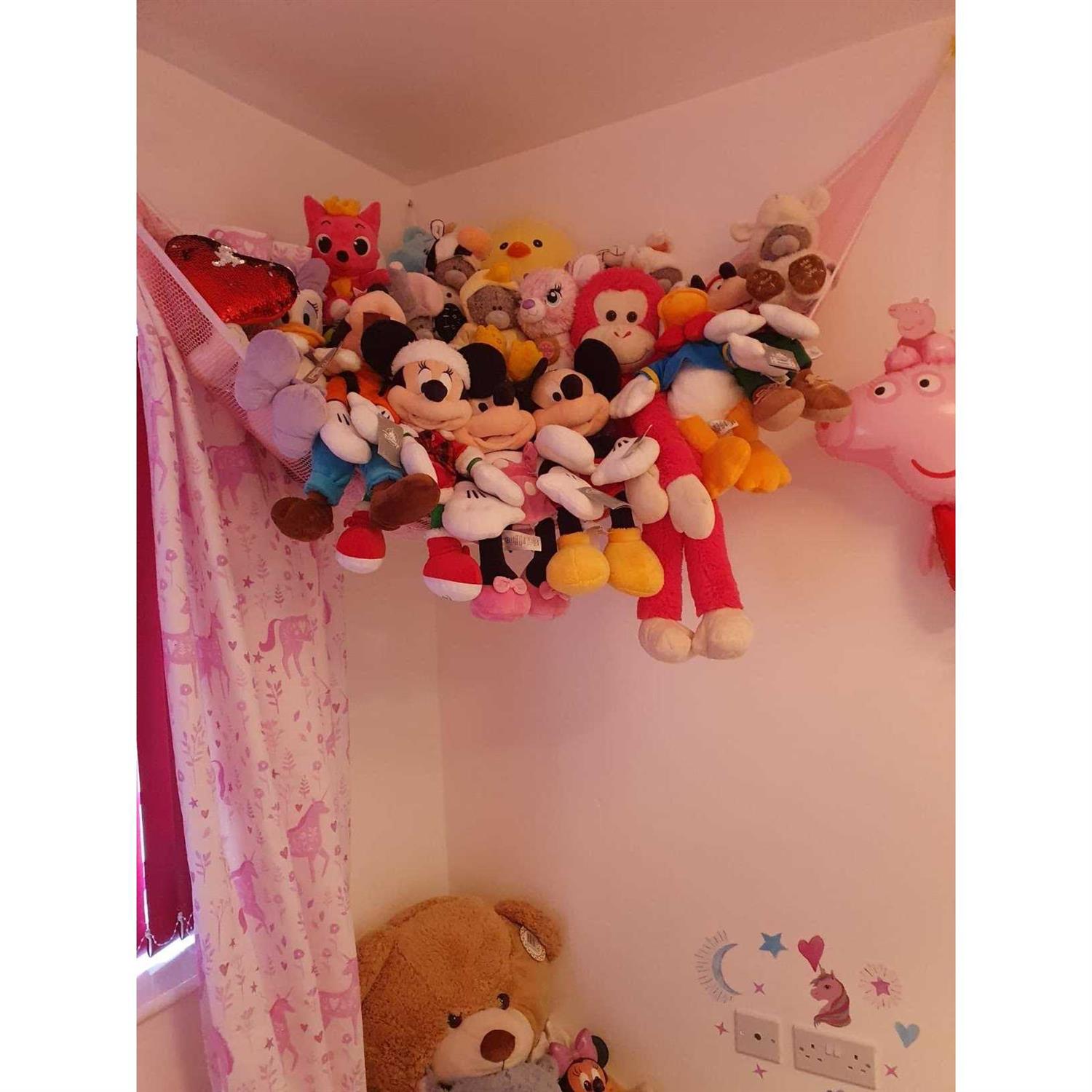 Stuffed Animal Hammock Huijukon Jumbo Corner Toy Hammock Toy Storage Net Hammock Collection Organizer for Stuffed Animals Cuddly Plushie Stuffie - Image 5