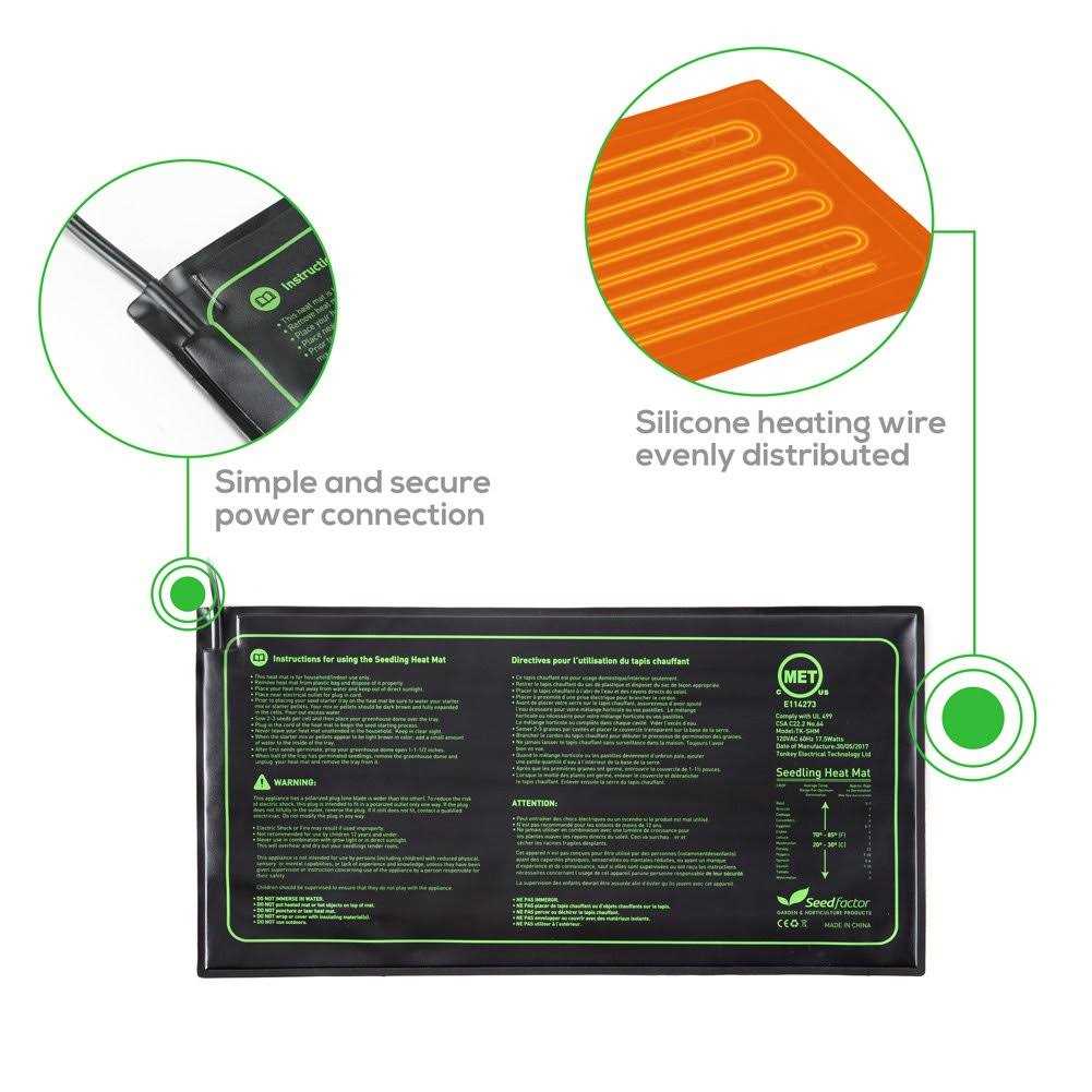 MET Certified 2 Pack Seedling Heat Mat Seedfactor Waterproof Durable Germination Station Heat Mat - Image 2