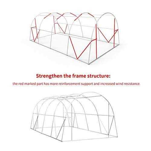Erommy 10' x 7' Greenhouse Large Gardening Plant Hot House Portable Walking in Tunnel Tent - Image 3