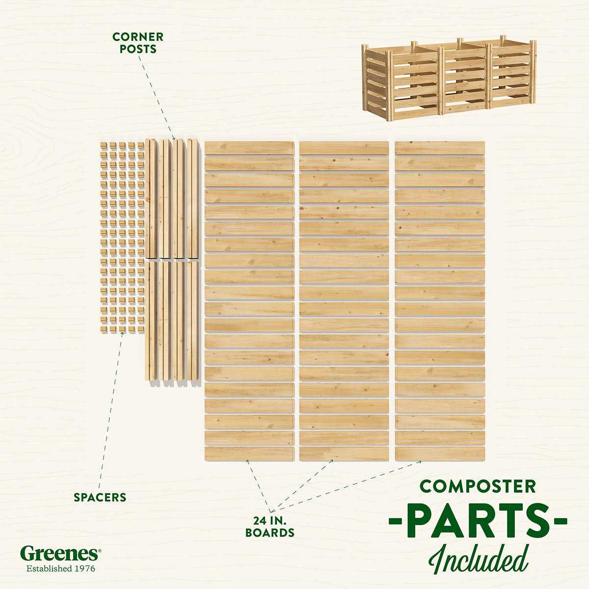 Greenes Fence Greenes Cedar Wood Stationary Composter - Image 3