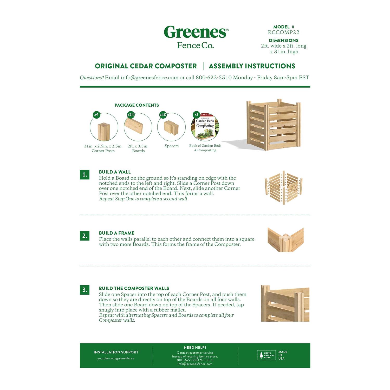 Greenes Fence Greenes Cedar Wood Stationary Composter - Image 5