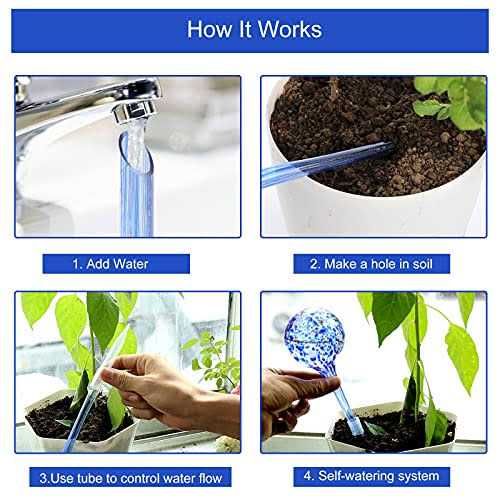 Kinzomor Plant Watering Globes Watering Glass Self Watering Globes Drippers Water Globes for Plants Watering Irrigation - Image 2
