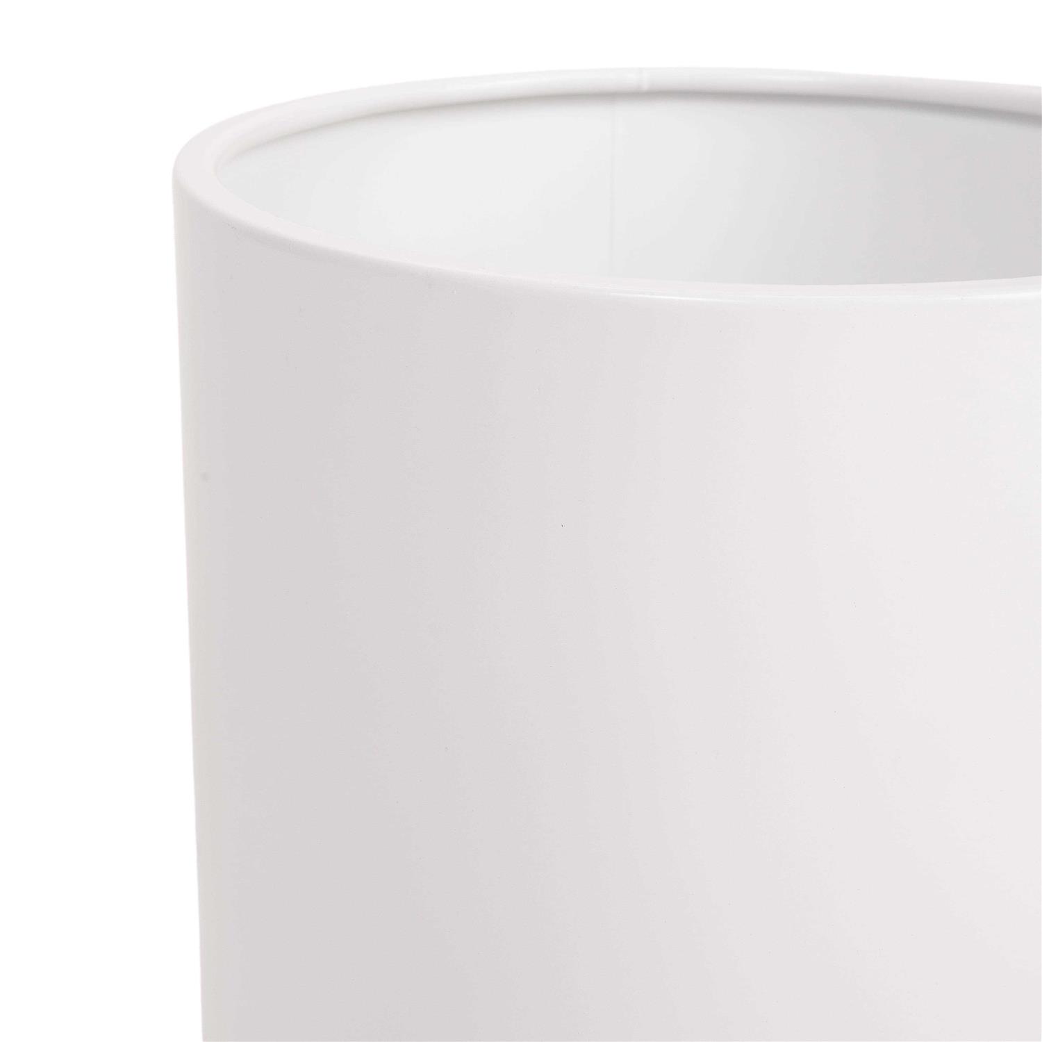 Raya White Mid-Century Modern Planter with 4-Leg Wood Base - Image 4