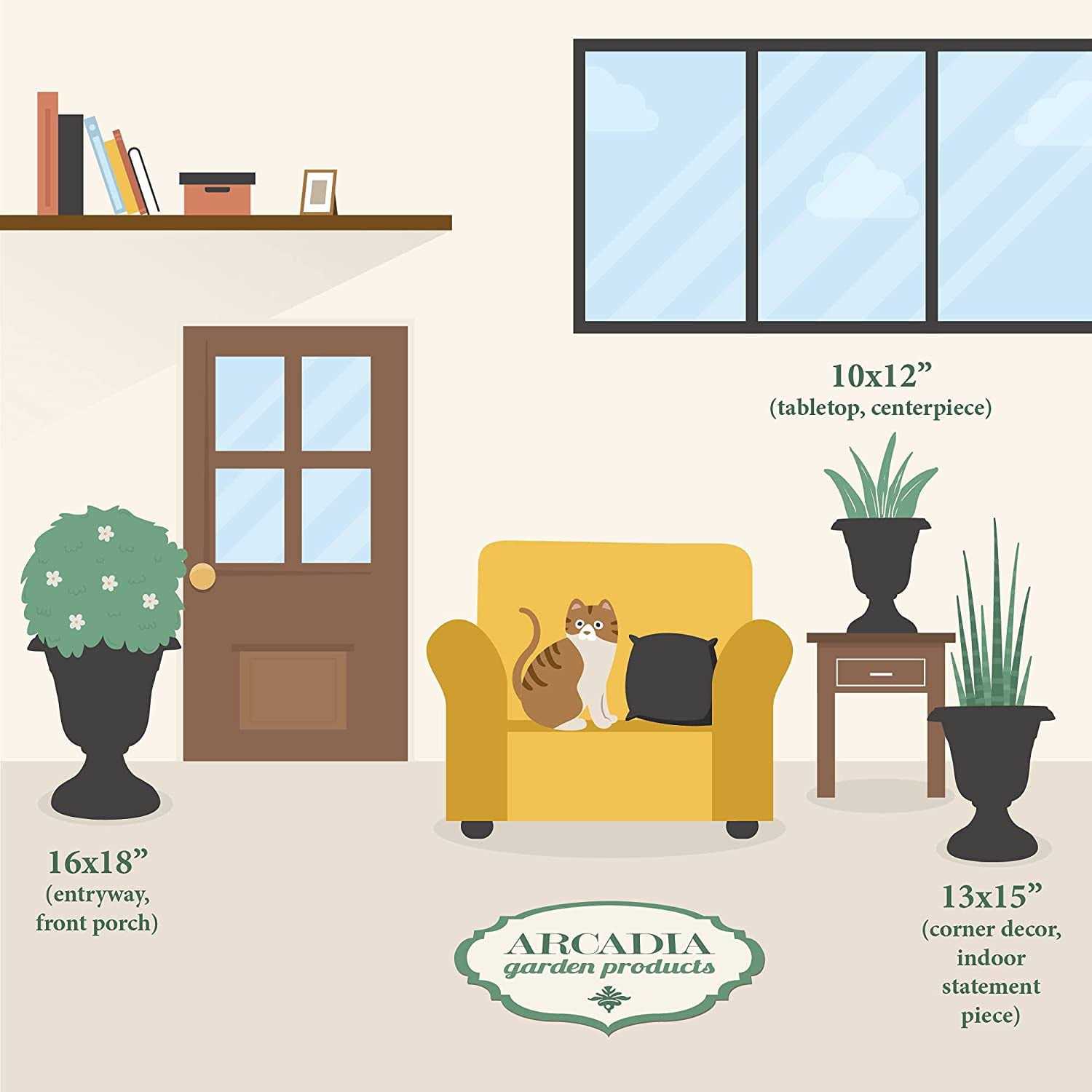 Arcadia Garden Products PL10CP Classic Traditional Plastic Urn Planter Indoor/Outdoor - Image 4