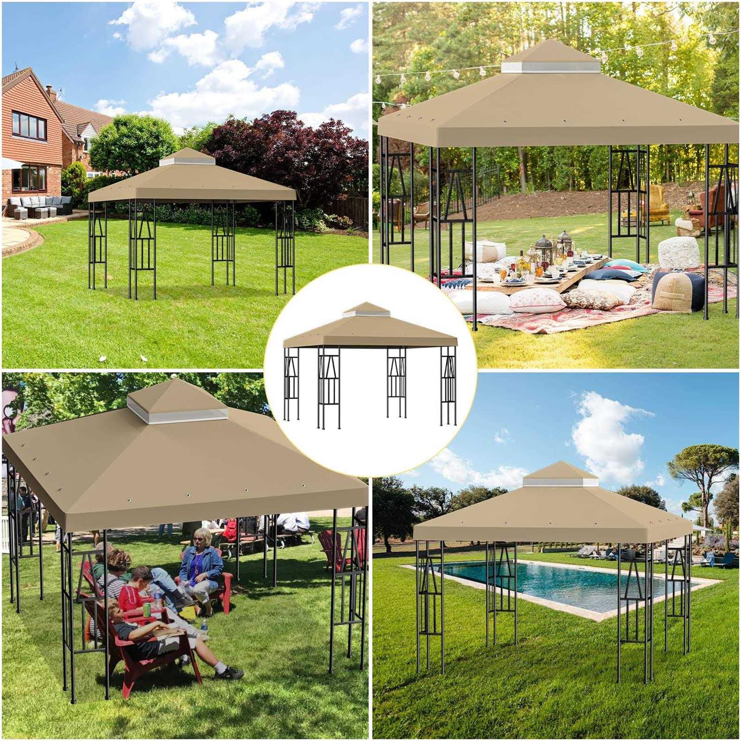 Big Lighting Deals 10' X Gazebo Canopy Top Replacement Double Tier Patio Cover - Image 3